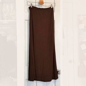 OGL Eco-MiyaMoon® Back Ruched Maxi Mermaid Skirt BROWN